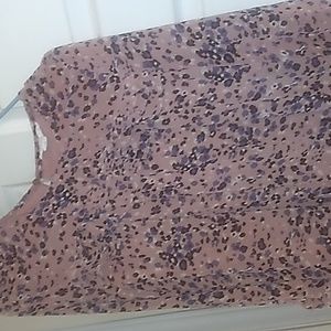 Animal print/floral women's dress sz medium love riche pink with purple and blac